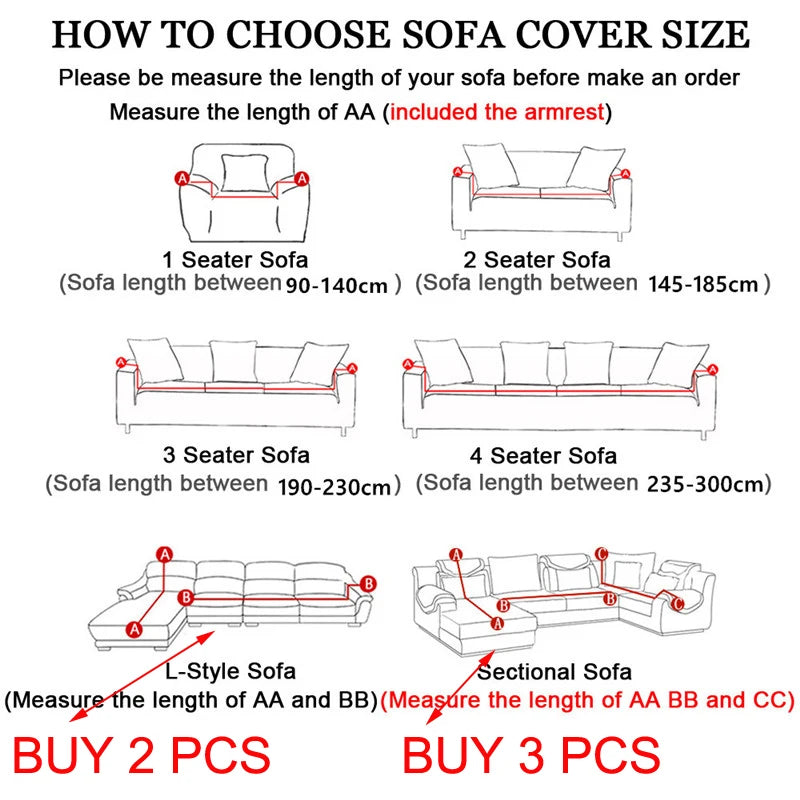 Elastic Sofa Cover 1/2/3/4 Seater L Shaped Corner Sofa Cover Protector for Living Room