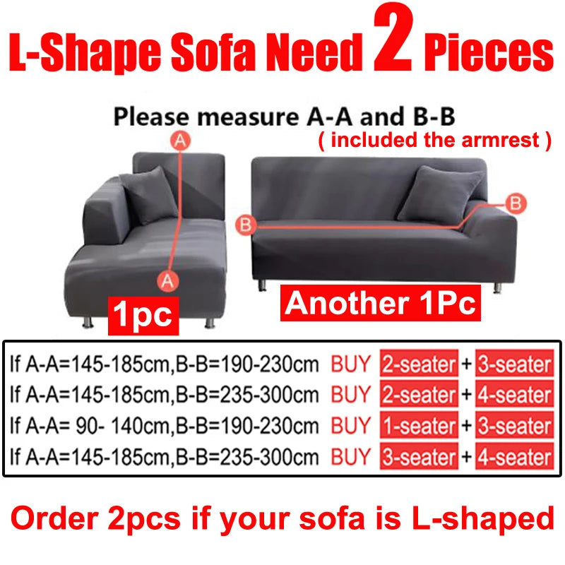 Elastic Sofa Cover 1/2/3/4 Seater L Shaped Corner Sofa Cover Protector for Living Room